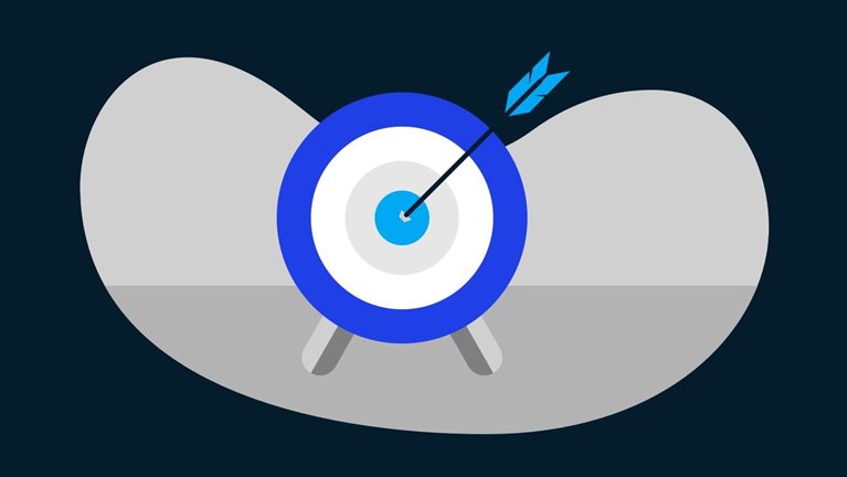 A target with an arrow in the bullseye