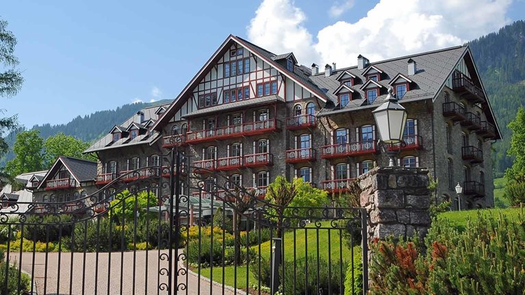 View of the Grand Hotel Kitzbuhel in Austria