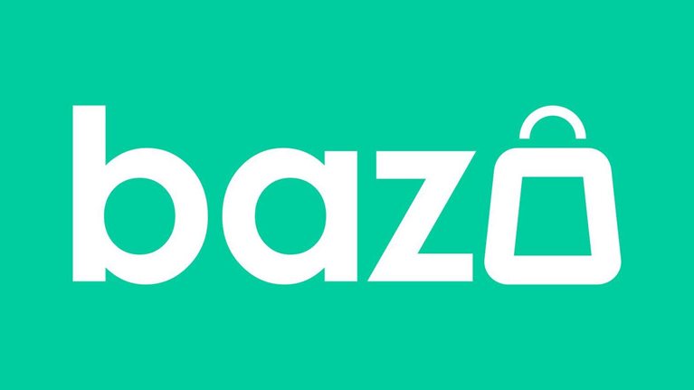 The Bazo logo which is white lettering on a green background