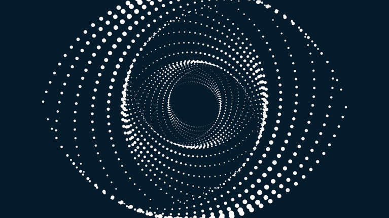 illustration of eye in dots