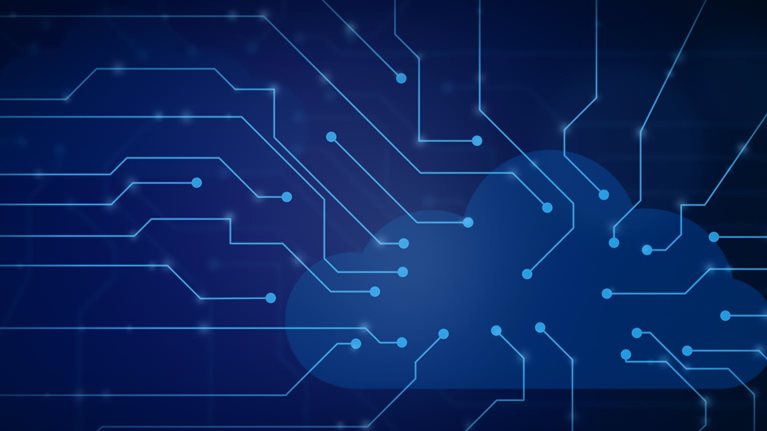 Abstract futuristic cloud computing concept illustration. - stock photo