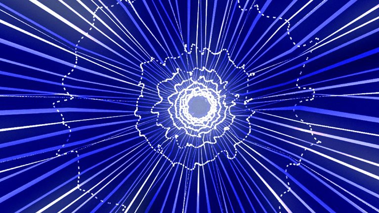 Violet Blue Abstract meteor or space travel at light speed