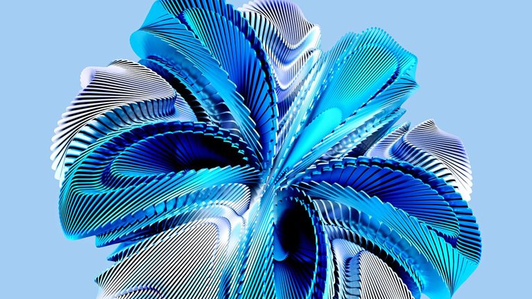 Digitally generated image of abstract flower shape