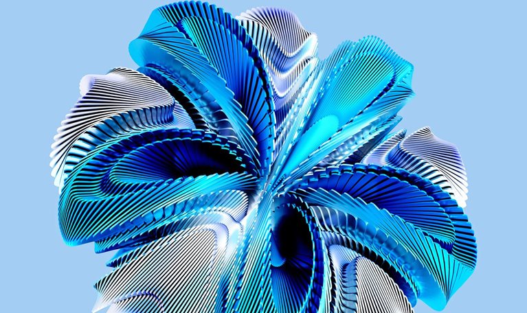 Digitally generated image of abstract flower shape