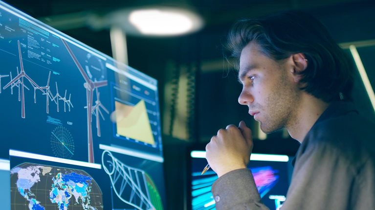 Wind turbine research B - stock photo