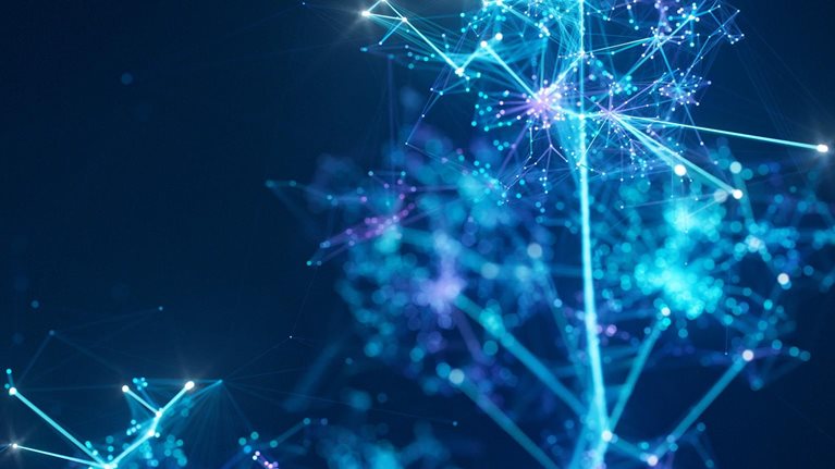 Complex Digital Structure Growing Endlessly - Intricate Connection Lines Symbolizing Innovative Artificial Intelligence Or Big Data Models