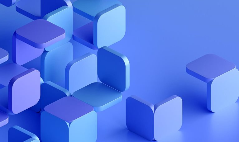 3D partial cube shapes coming together