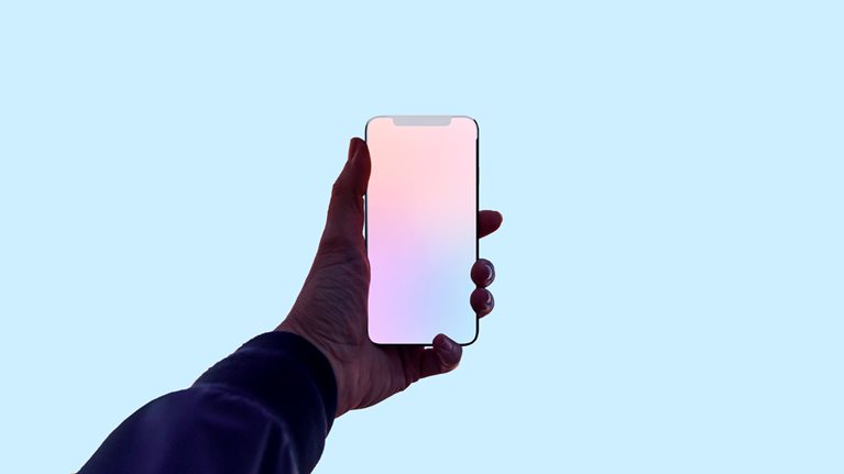 Creative picture capturing the colors of sunset sky with mobile phone