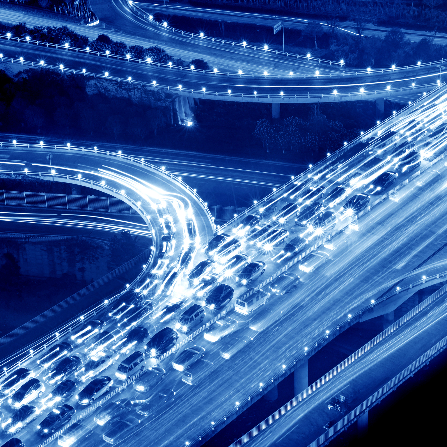 Viaduct traffic jam