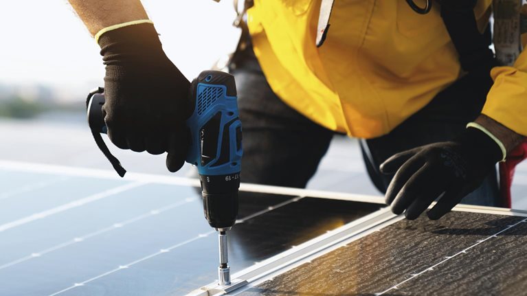 Drilling solar panels in