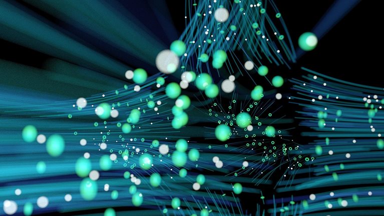 Computer neural network concept image - stock photo