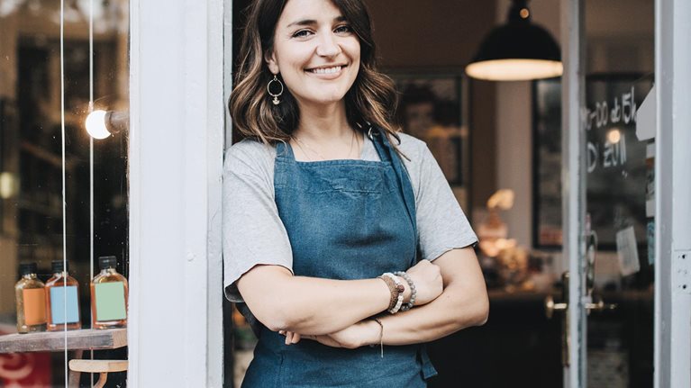 Female small businesswoman at shop