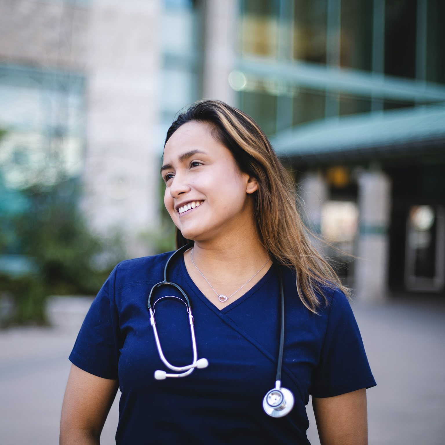 Smiling female nurse.