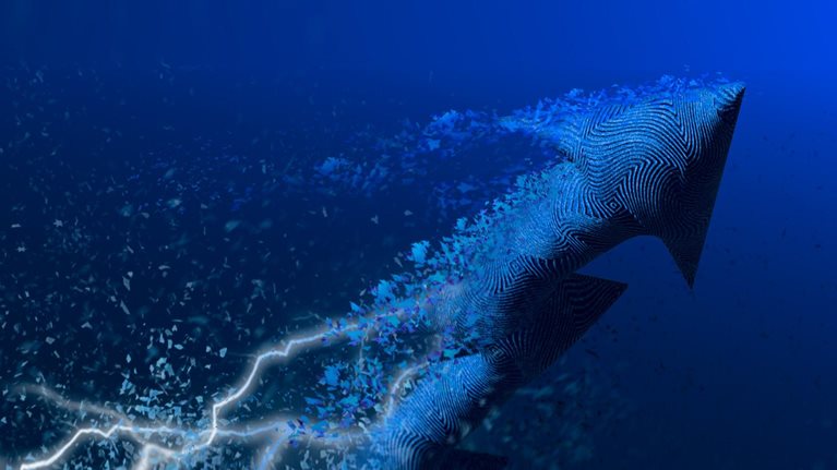 upward arrow with lightning bolt trailing illustration