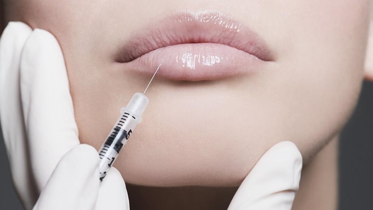 Close up of woman receiving botox