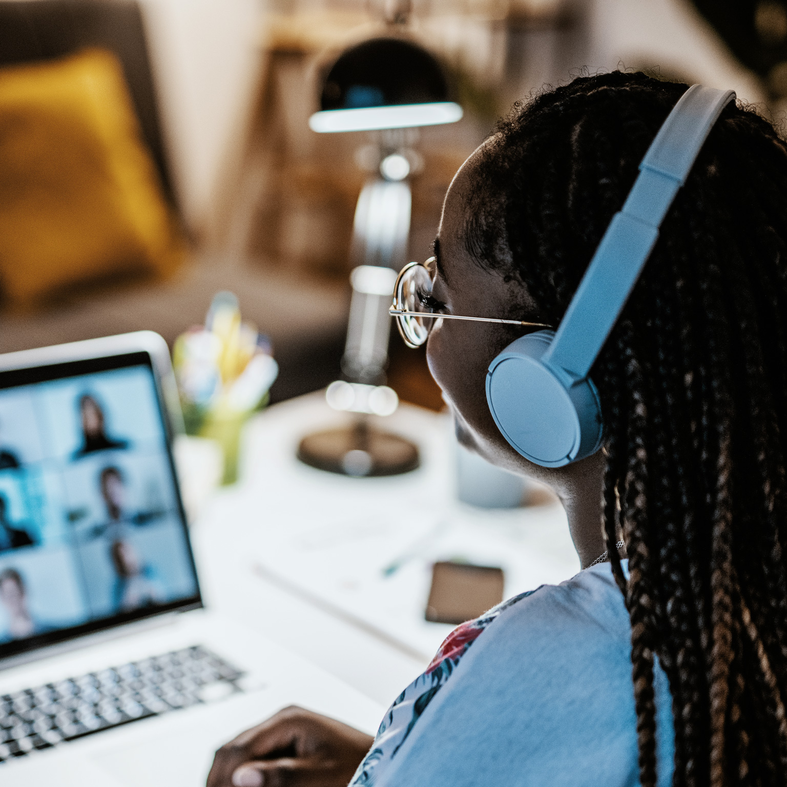 Woman using laptop