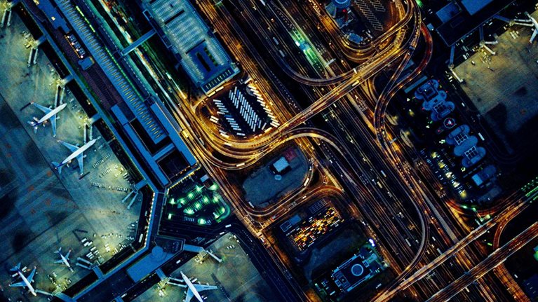 The sky of Tokyo International Airport (Haneda) - stock photo